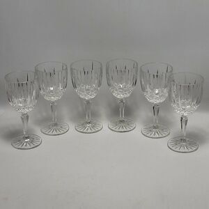 6 Mikasa Old Dublin Crystal Wine Goblets Glasses 6 1/2 Height By 2 7/8 Width